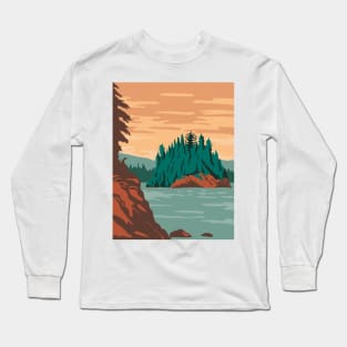 Isle Royale National Park and of islands in Lake Superior Michigan United States WPA Poster Art Color Long Sleeve T-Shirt